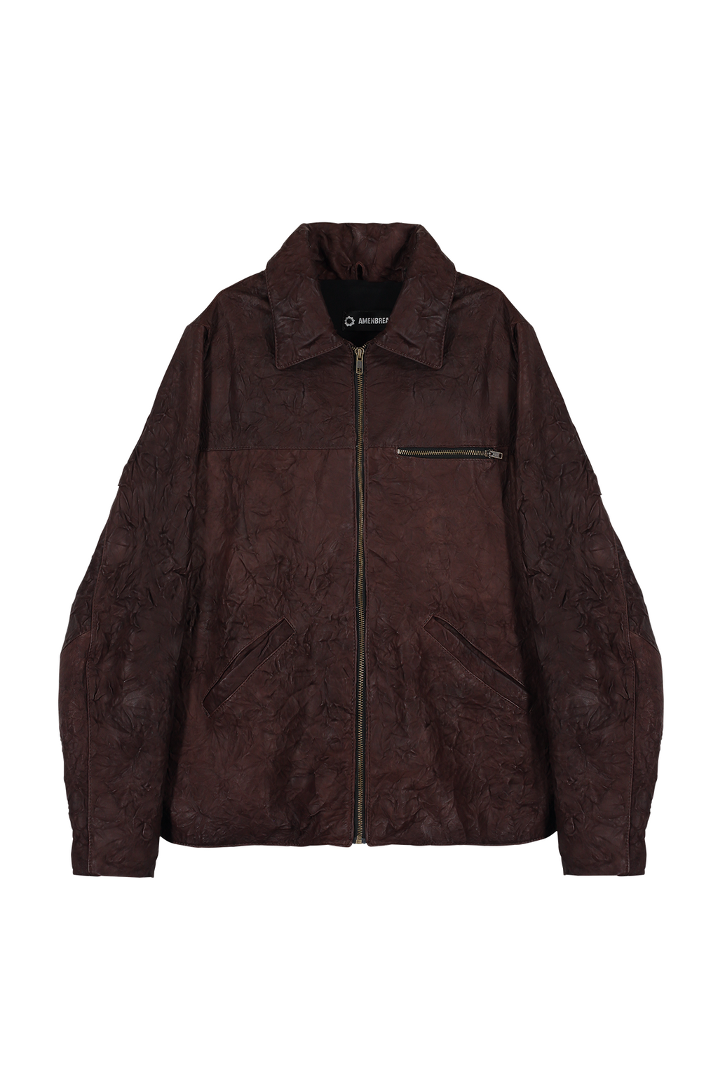 Jaqueta Workwear em Couro Lambskin Vermelho