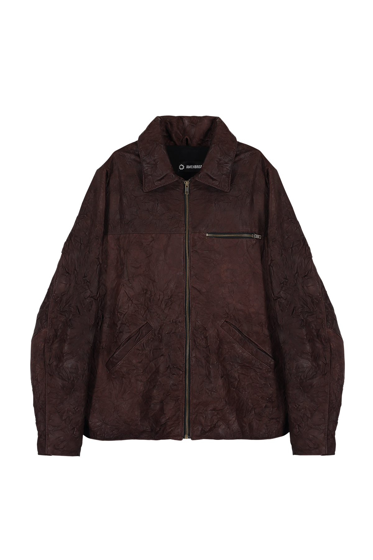 Jaqueta Workwear em Couro Lambskin Vermelho