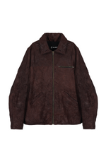 Jaqueta Workwear em Couro Lambskin Vermelho