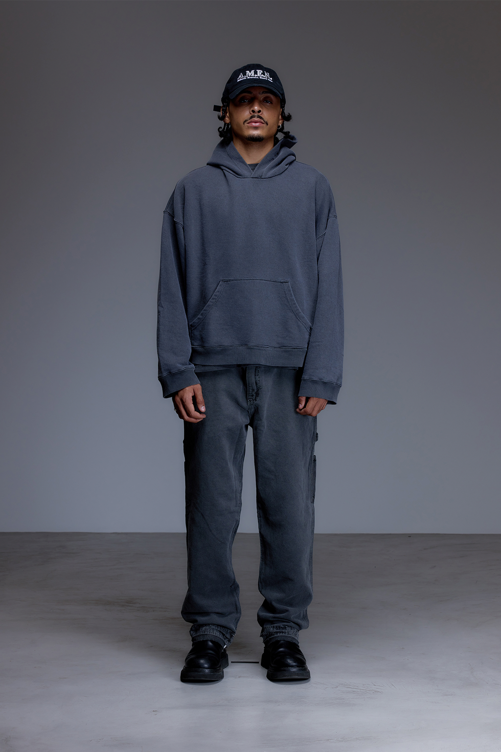 Calça Carpenter em Preto Desbotado